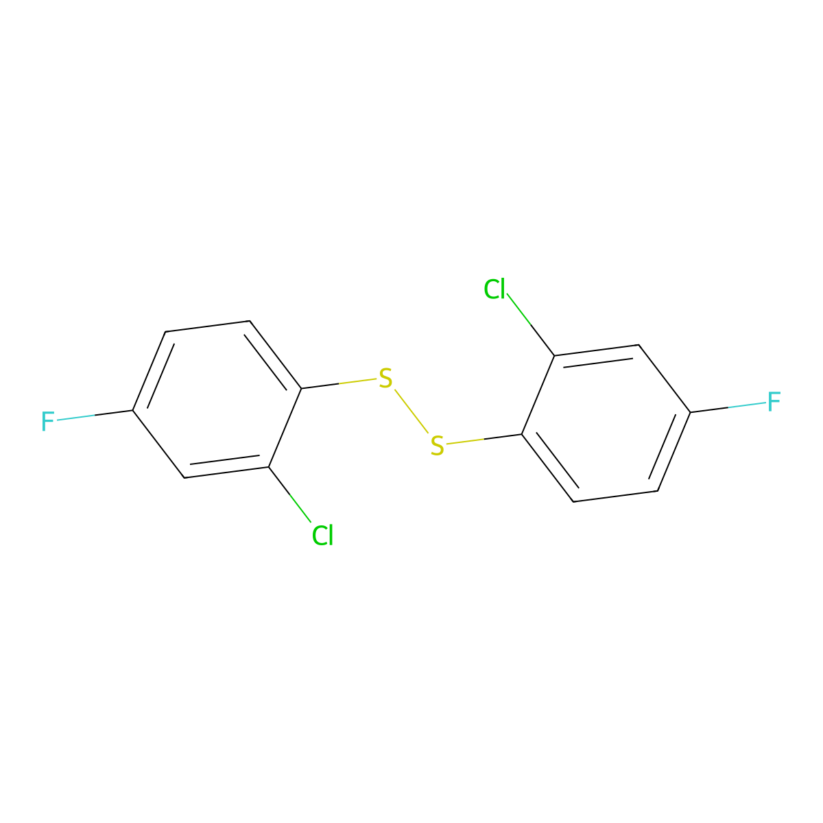 Bis(2-chloro-4-fluorophenyl) disulfide molecular structure, CAS 132243-22-2