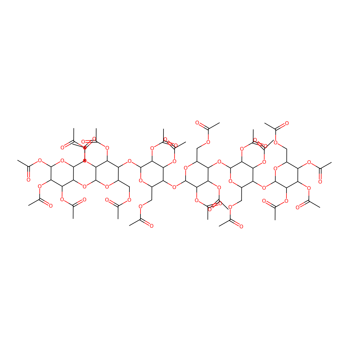 Maltohexaose eicosaacetate molecular structure, CAS 132244-72-5