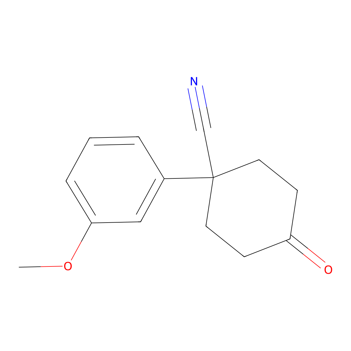 1-(3-Methoxyphenyl)-4-oxocyclohexanecarbonitrile molecular structure, CAS 13225-34-8