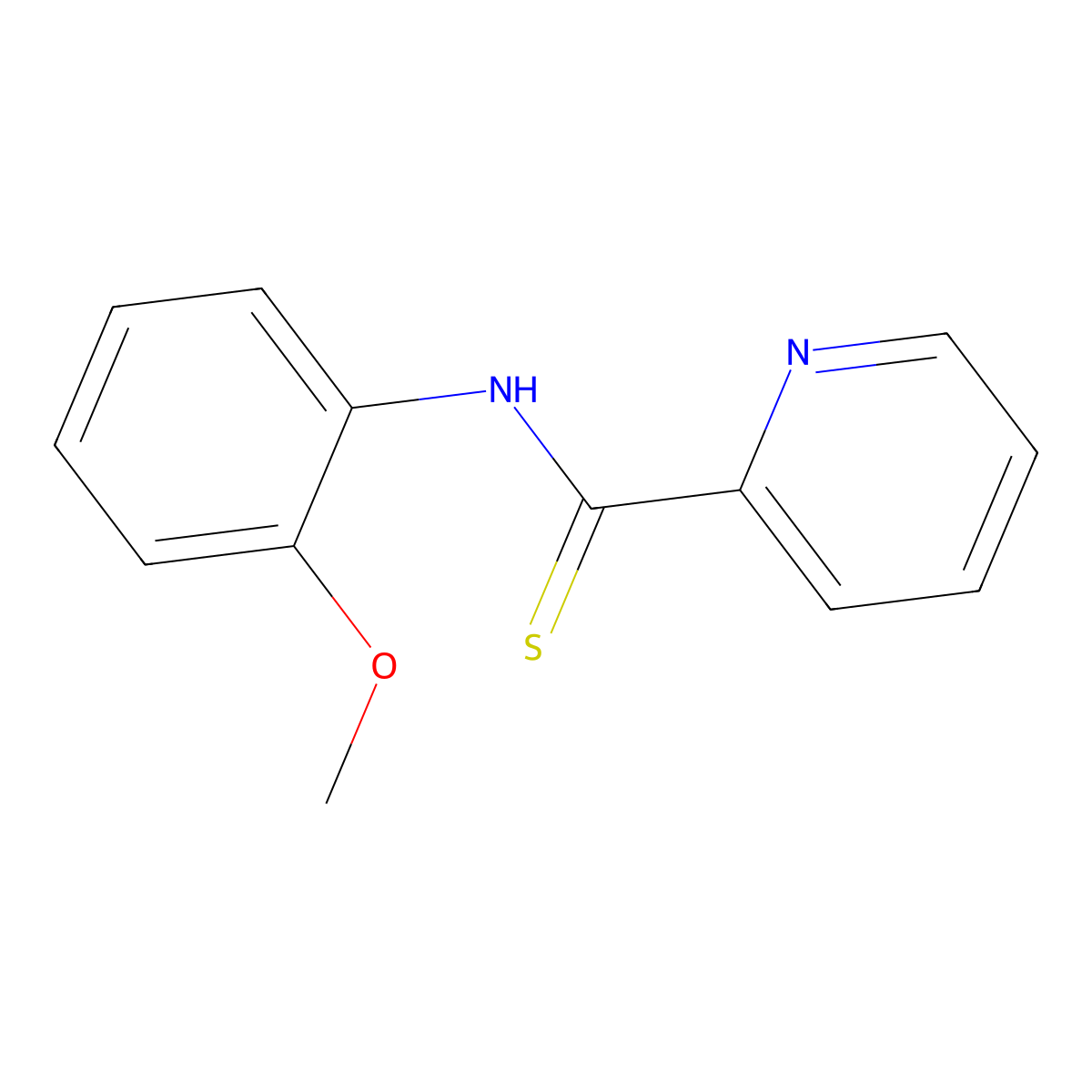 N-(2-methoxyphenyl)pyridine-2-carbothioamide molecular structure, CAS 13225-86-0