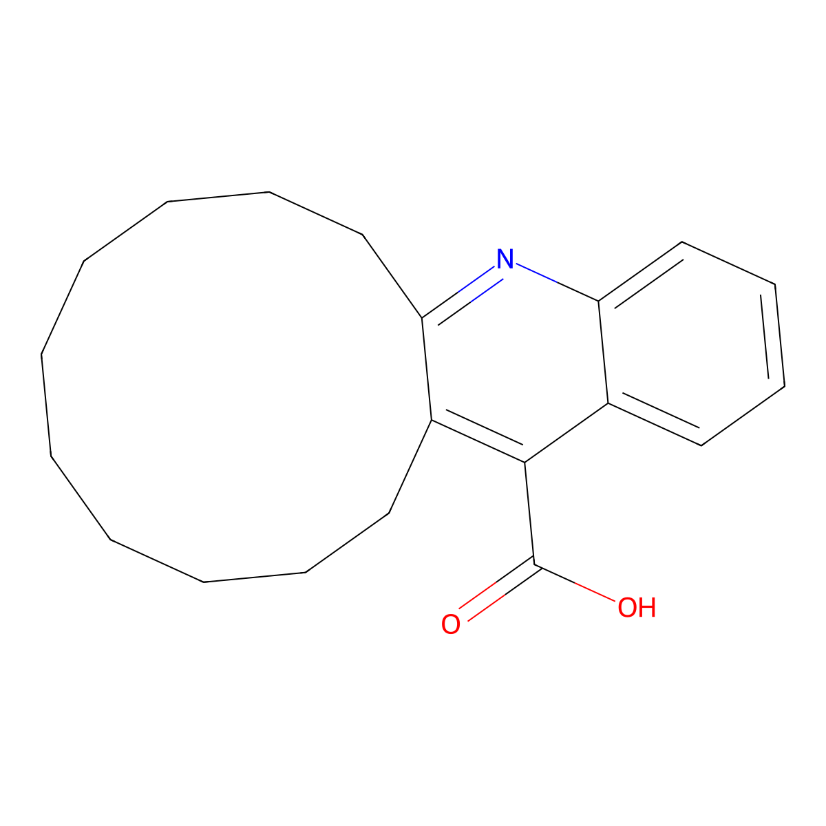 6,7,8,9,10,11,12,13,14,15-Decahydrocyclododeca[b]quinoline-16-carboxylic acid molecular structure, CAS 13225-91-7