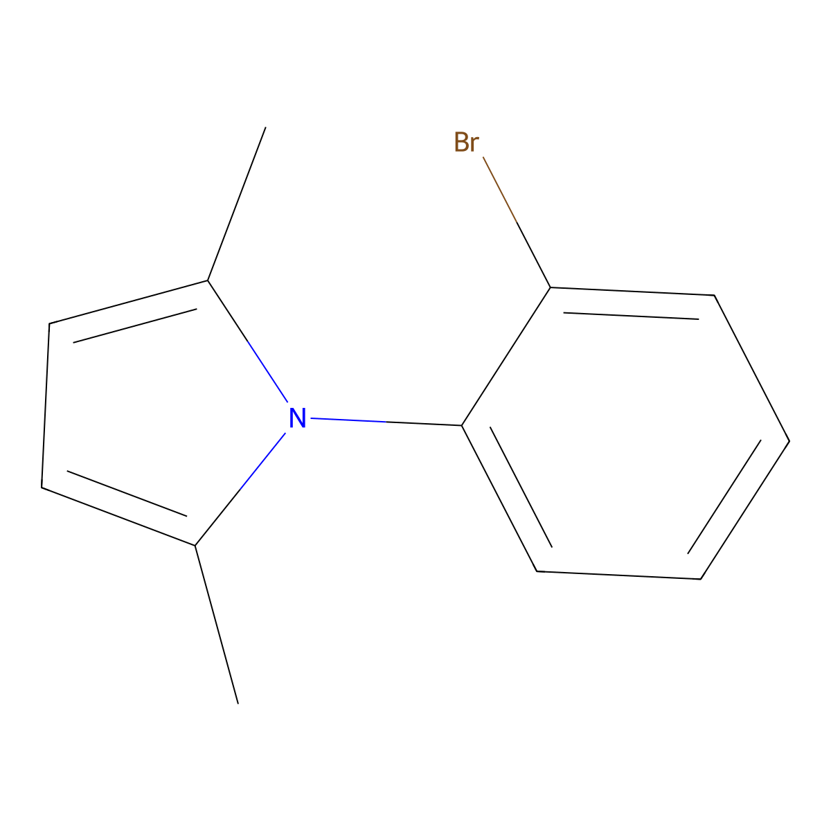 1-(2-bromophenyl)-2,5-dimethyl-1H-pyrrole molecular structure, CAS 132253-56-6