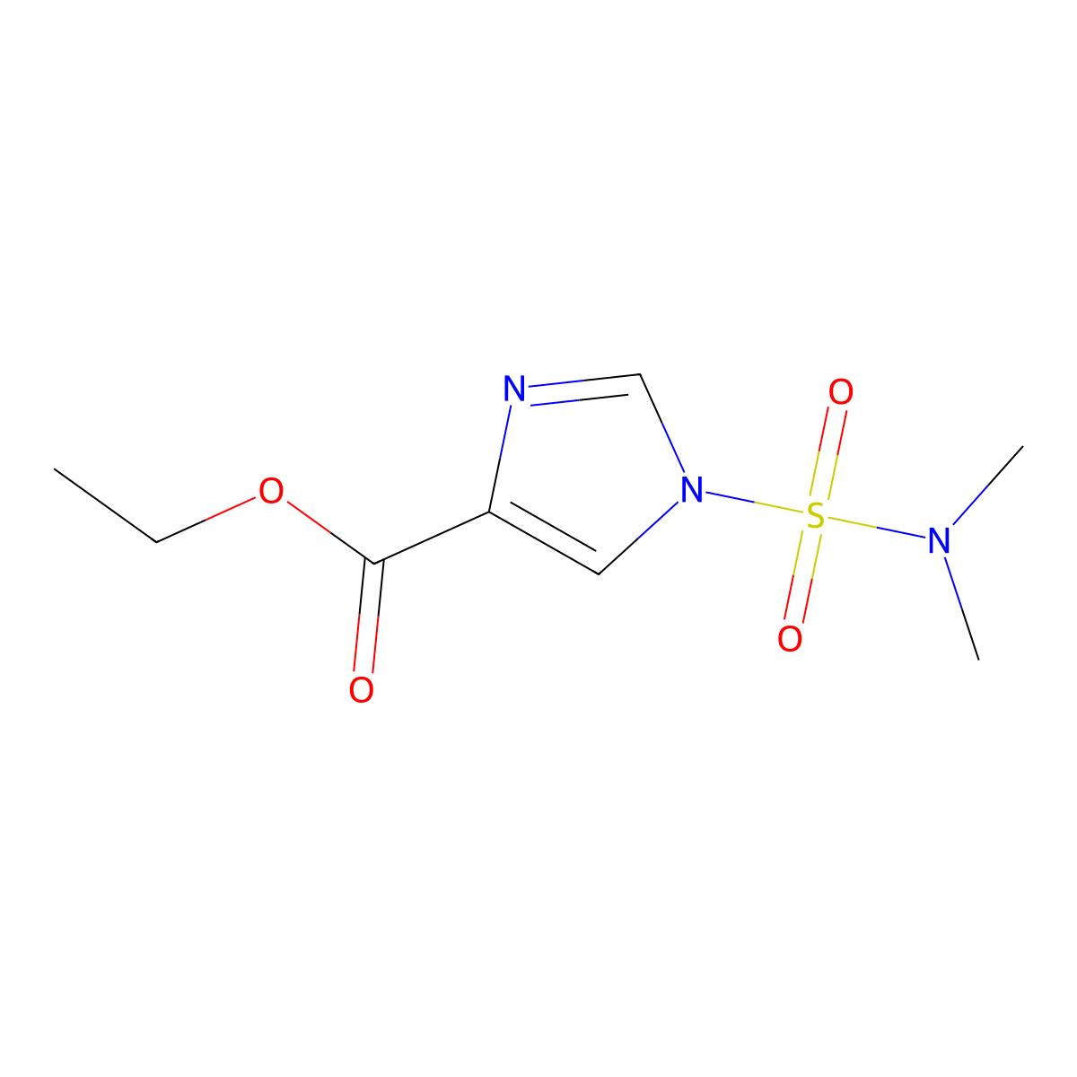 Ethyl 1-(N,N-dimethylsulfamoyl)-1H-imidazole-4-carboxylate molecular structure, CAS 132253-58-8