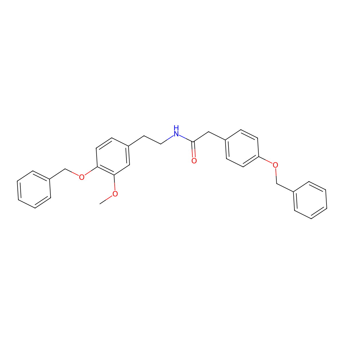 N-[2-[3-Methoxy-4-(phenylmethoxy)phenyl]ethyl]-4-(phenylmethoxy)benzeneacetamide molecular structure, CAS 132257-11-5