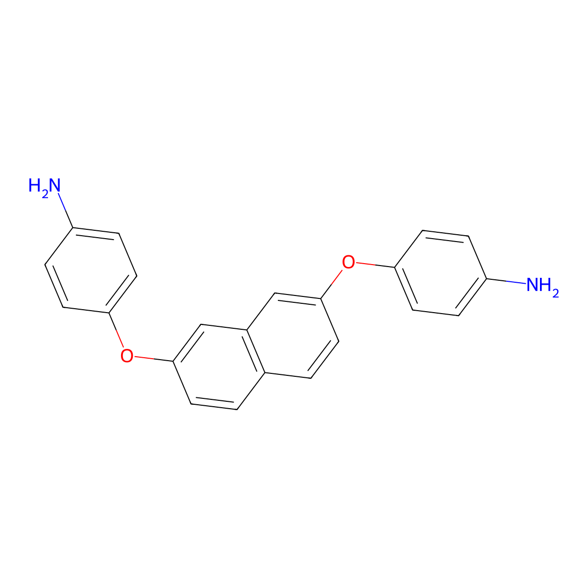 4,4'-(Naphthalene-2,7-diylbis(oxy))dianiline molecular structure, CAS 132257-69-3