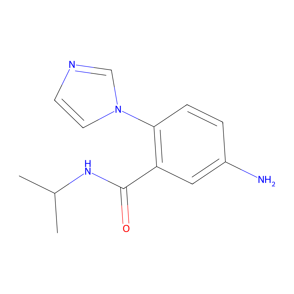 5-amino-2-(1H-imidazol-1-yl)-N-isopropylbenzamide molecular structure, CAS 1322604-27-2
