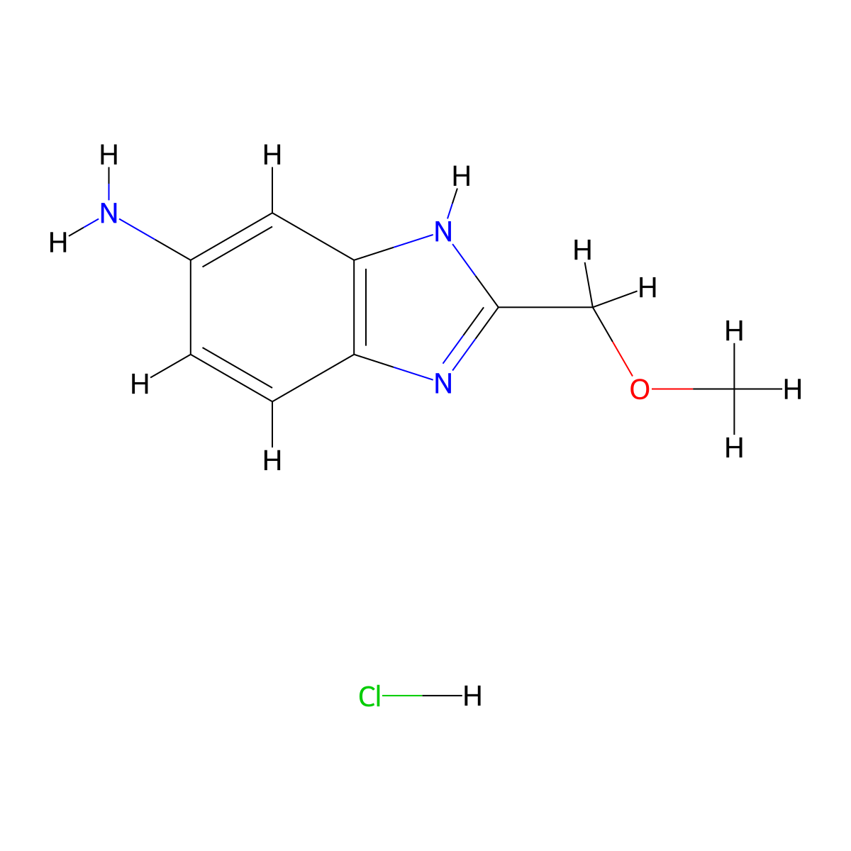 2-(methoxymethyl)-1H-benzo[d]imidazol-6-amine hydrochloride molecular structure, CAS 1322604-28-3