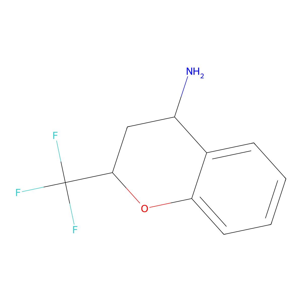 2-(trifluoromethyl)-3,4-dihydro-2H-chromen-4-amine molecular structure, CAS 1322604-31-8