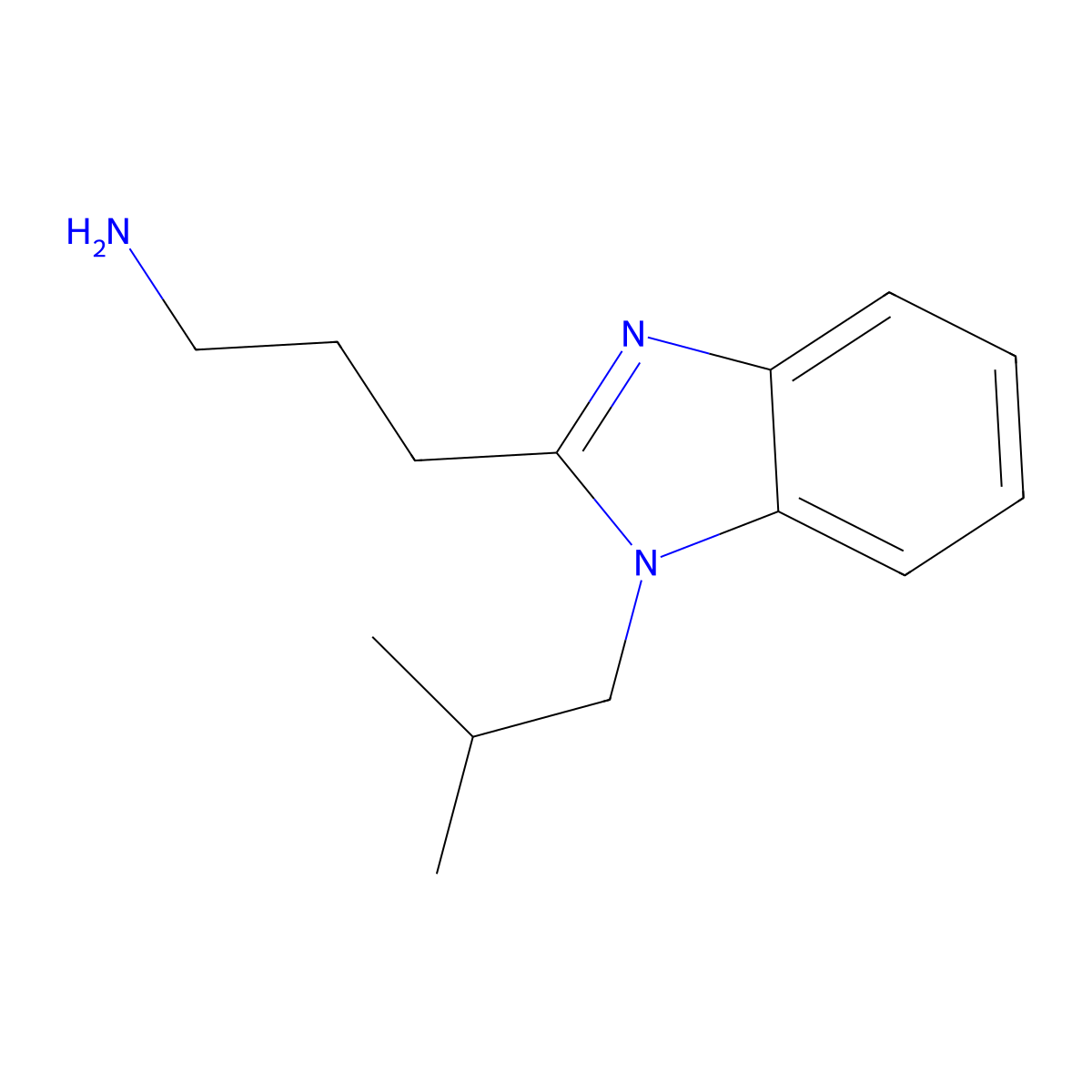 3-[1-(2-methylpropyl)-1H-benzimidazol-2-yl]propan-1-amine molecular structure, CAS 1322604-33-0