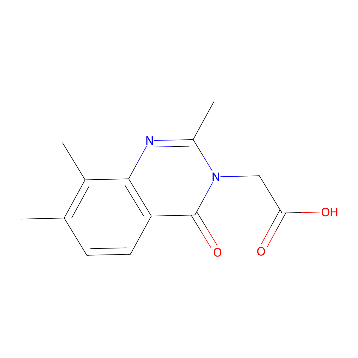 (2,7,8-trimethyl-4-oxoquinazolin-3(4H)-yl)acetic acid molecular structure, CAS 1322604-42-1