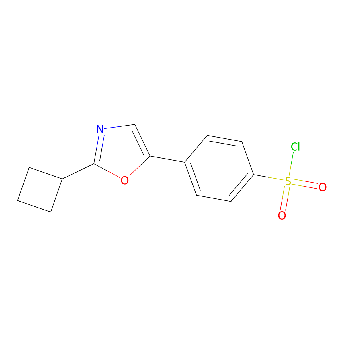 4-(2-Cyclobutyloxazol-5-yl)benzene-1-sulfonyl chloride molecular structure, CAS 1322604-44-3