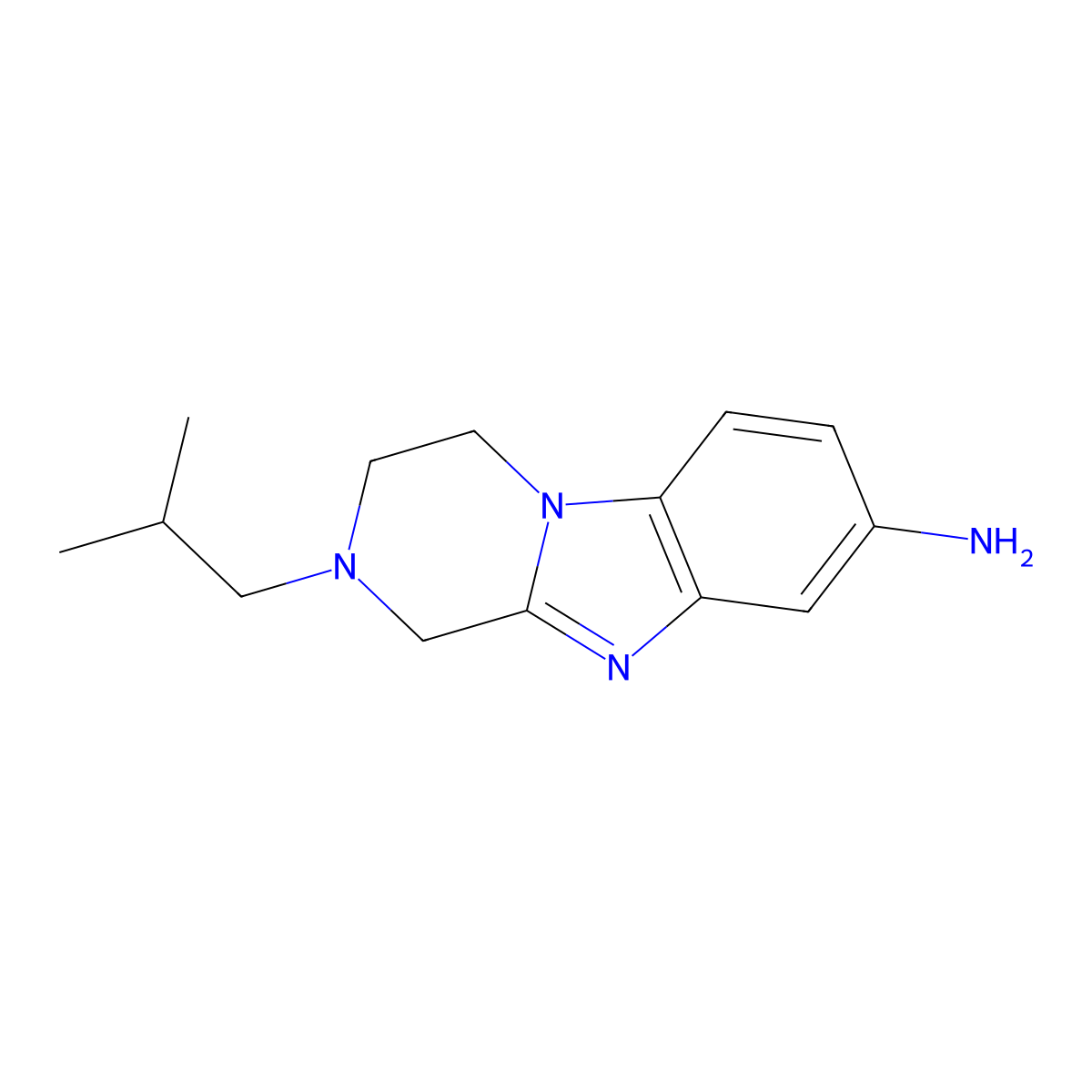 2-(2-Methylpropyl)-1,2,3,4-tetrahydropyrazino[1,2-a]benzimidazol-8-amine molecular structure, CAS 1322604-61-4
