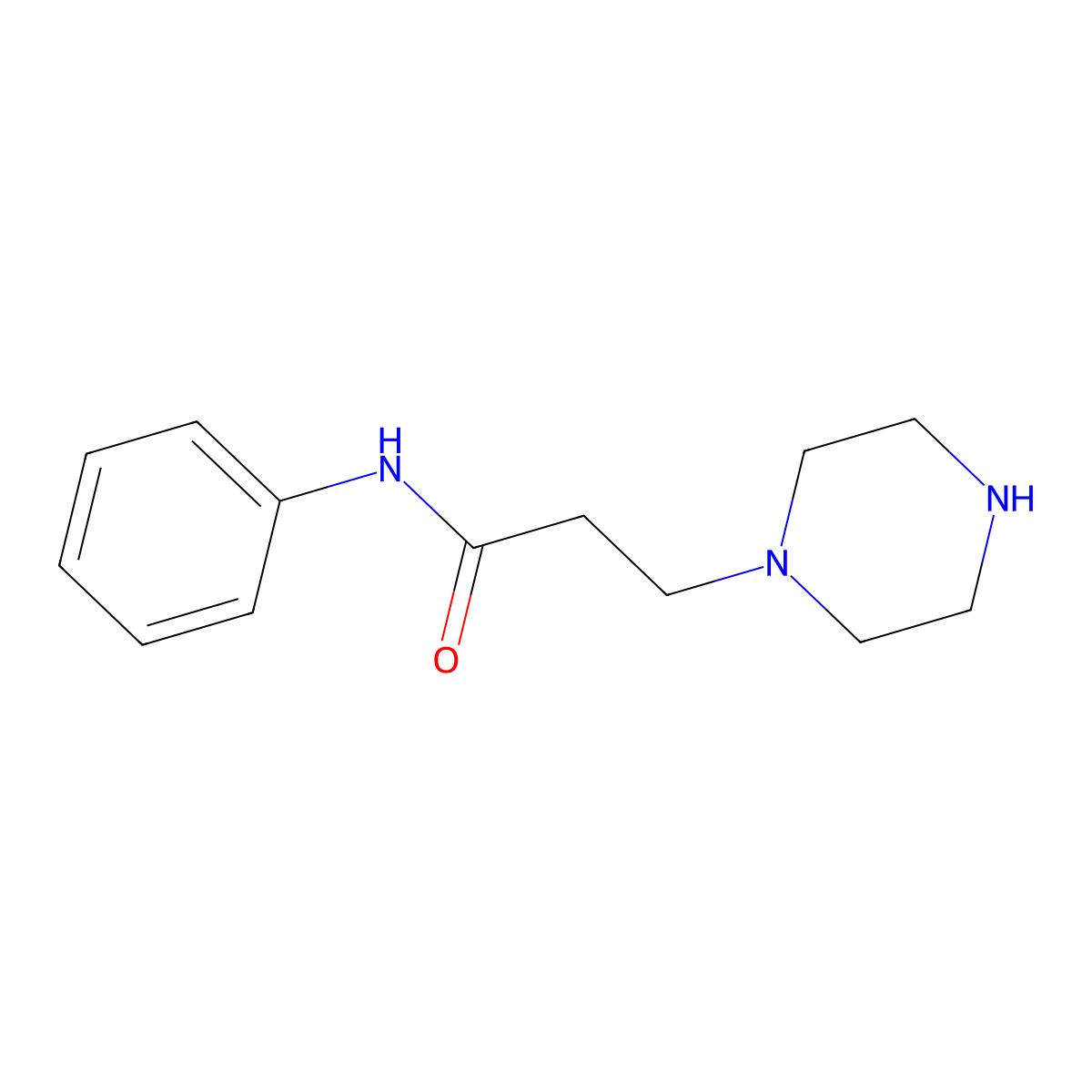 N-phenyl-3-(piperazin-1-yl)propanamide molecular structure, CAS 1322604-63-6