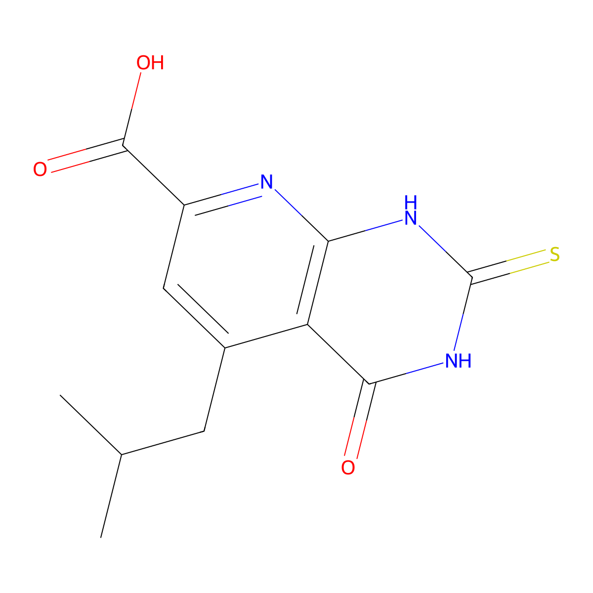 5-Isobutyl-2-mercapto-4-oxo-3,4-dihydropyrido[2,3-d]pyrimidine-7-carboxylic acid molecular structure, CAS 1322604-68-1
