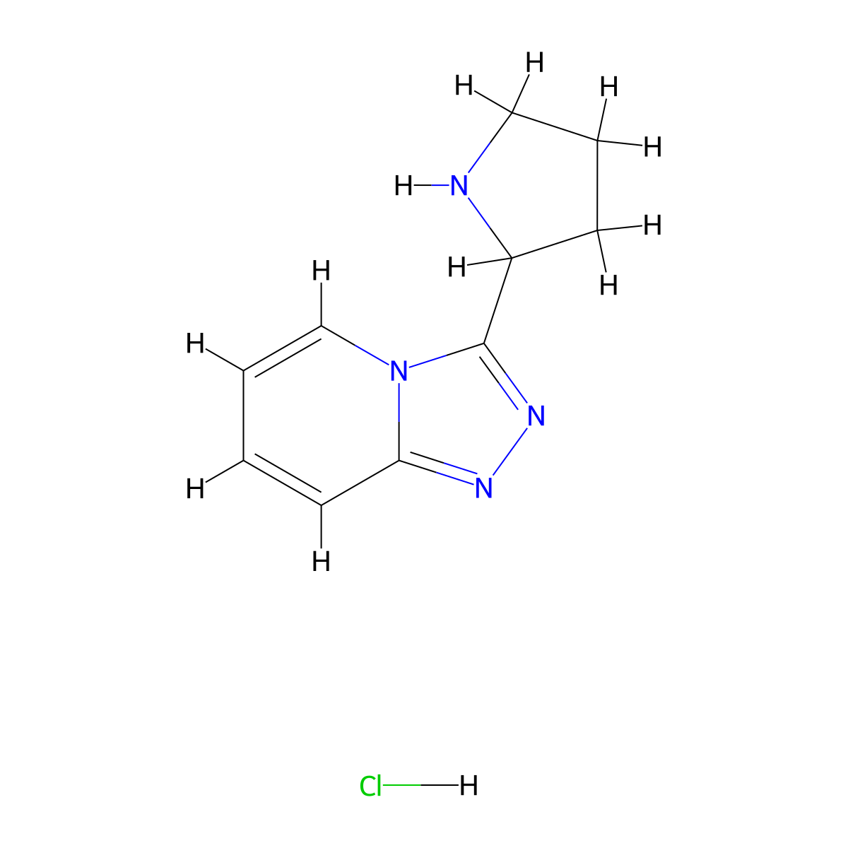 3-(Pyrrolidin-2-yl)-[1,2,4]triazolo[4,3-a]pyridine hydrochloride molecular structure, CAS 1322604-73-8