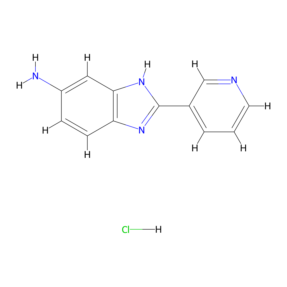 2-(pyridin-3-yl)-1H-benzo[d]imidazol-6-amine hydrochloride molecular structure, CAS 1322604-79-4