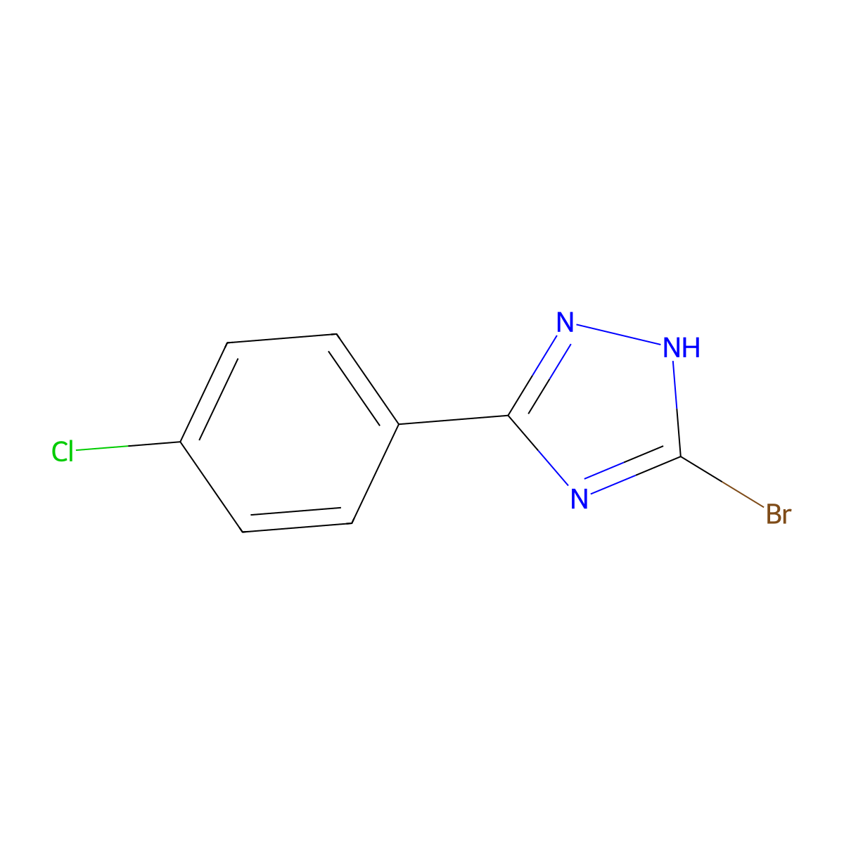 3-bromo-5-(4-chlorophenyl)-1H-1,2,4-triazole molecular structure, CAS 1322604-83-0