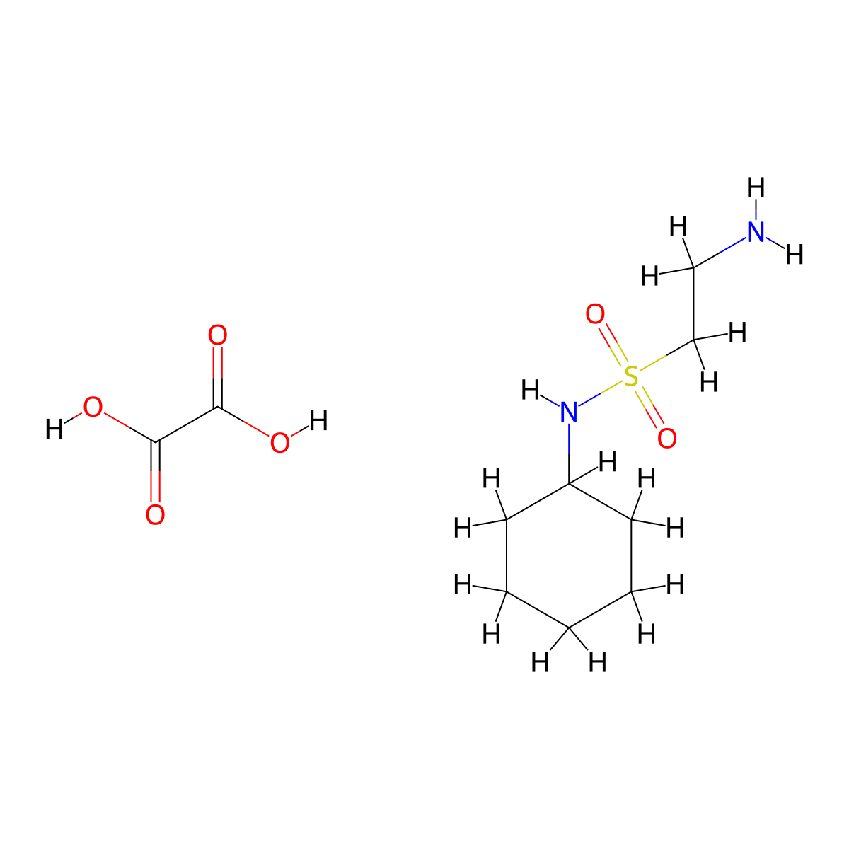 2-amino-N-cyclohexylethanesulfonamide oxalate molecular structure, CAS 1322604-84-1