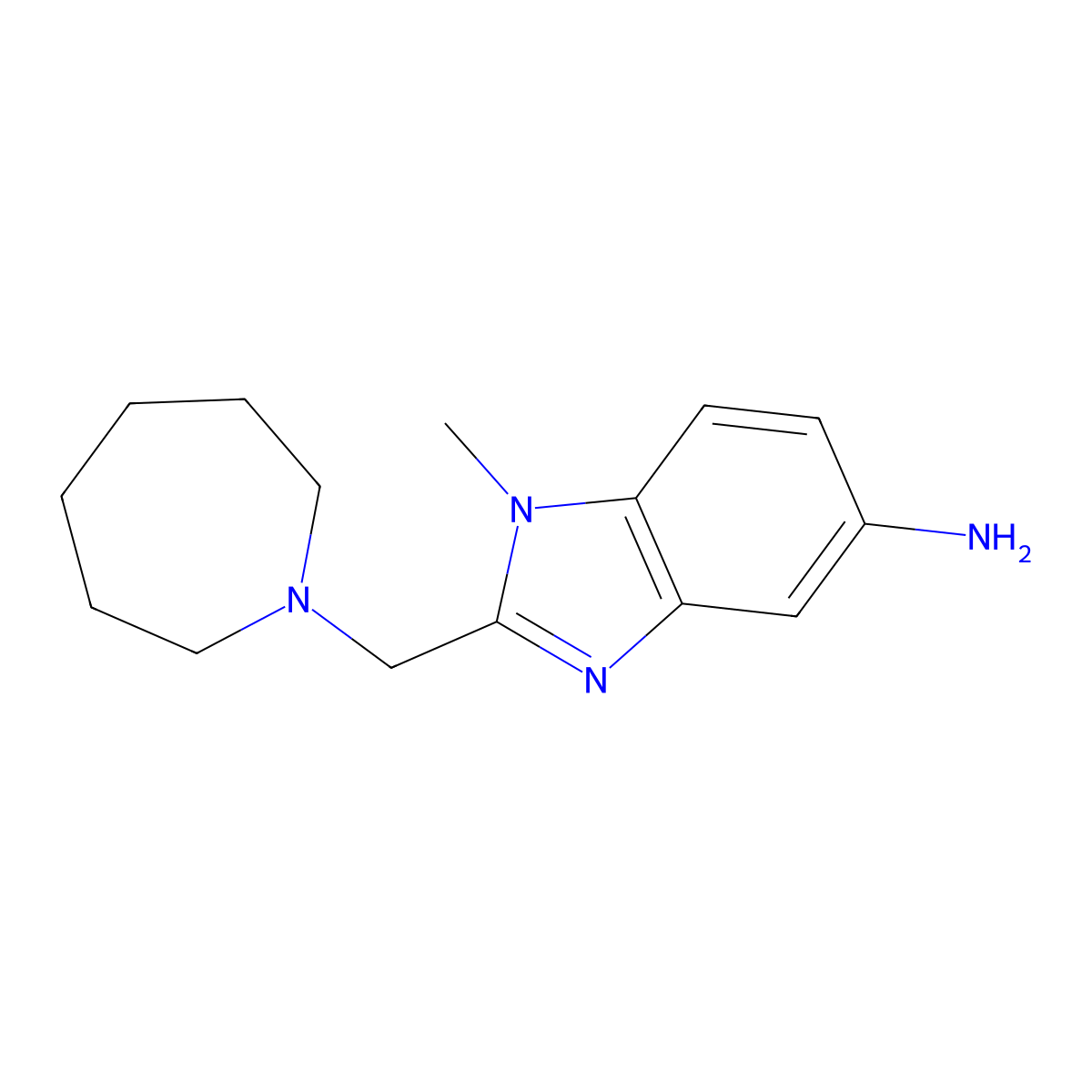 2-(azepan-1-ylmethyl)-1-methyl-1H-benzo[d]imidazol-5-amine molecular structure, CAS 1322604-85-2