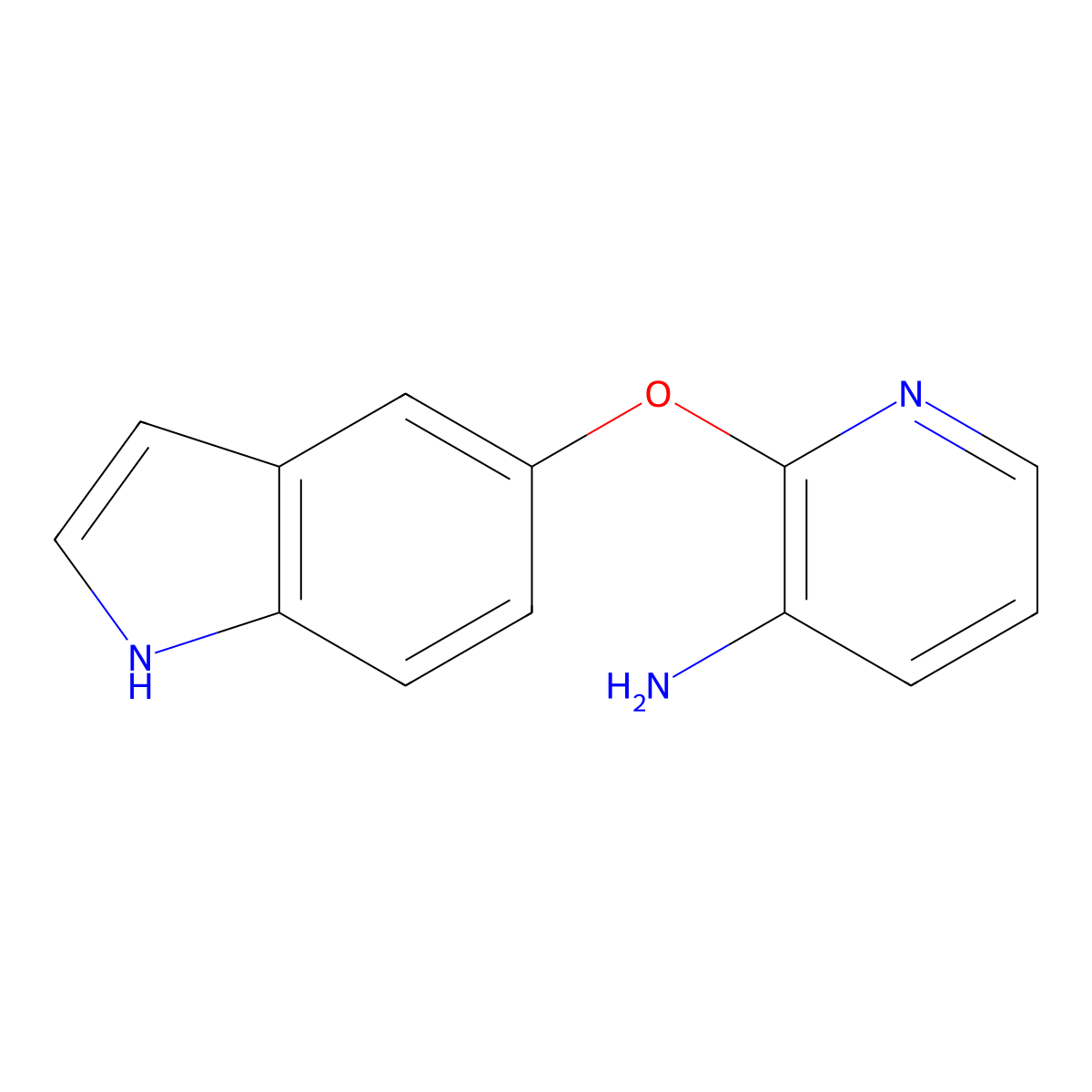 2-(1H-indol-5-yloxy)pyridin-3-amine molecular structure, CAS 1322604-86-3