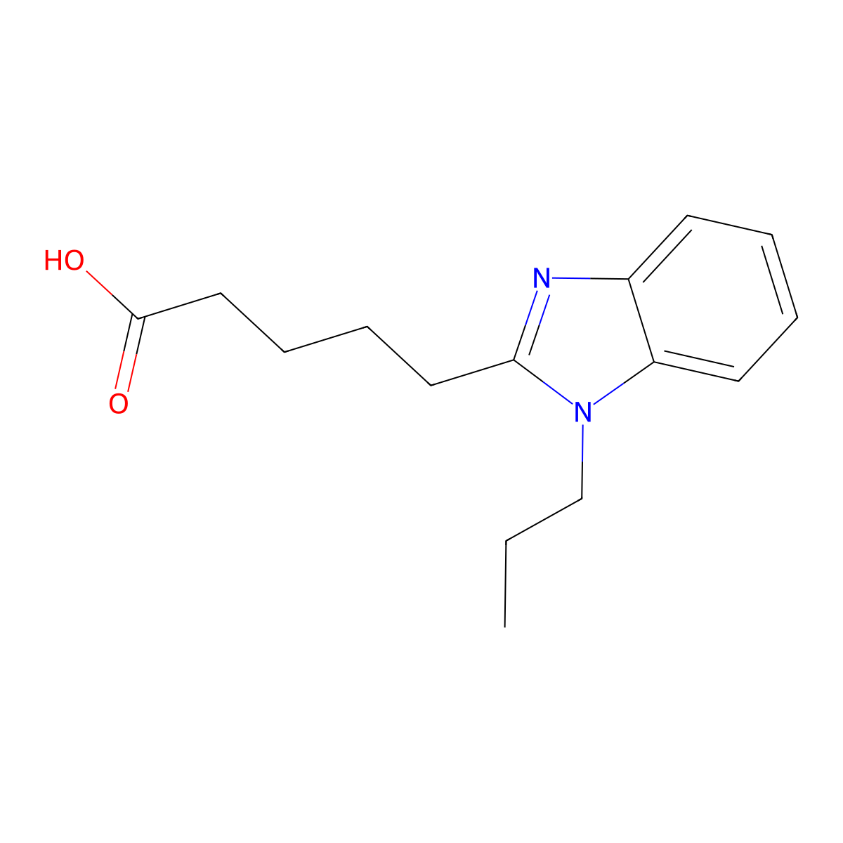5-(1-propyl-1H-benzimidazol-2-yl)pentanoic acid molecular structure, CAS 1322604-94-3