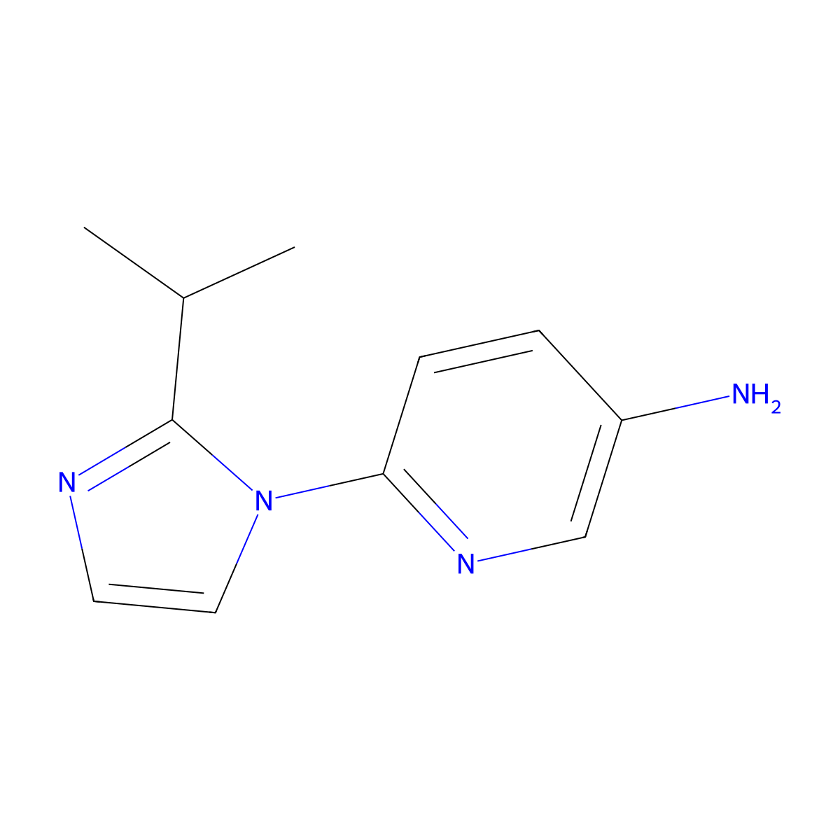 6-[2-(propan-2-yl)-1H-imidazol-1-yl]pyridin-3-amine molecular structure, CAS 1322605-03-7
