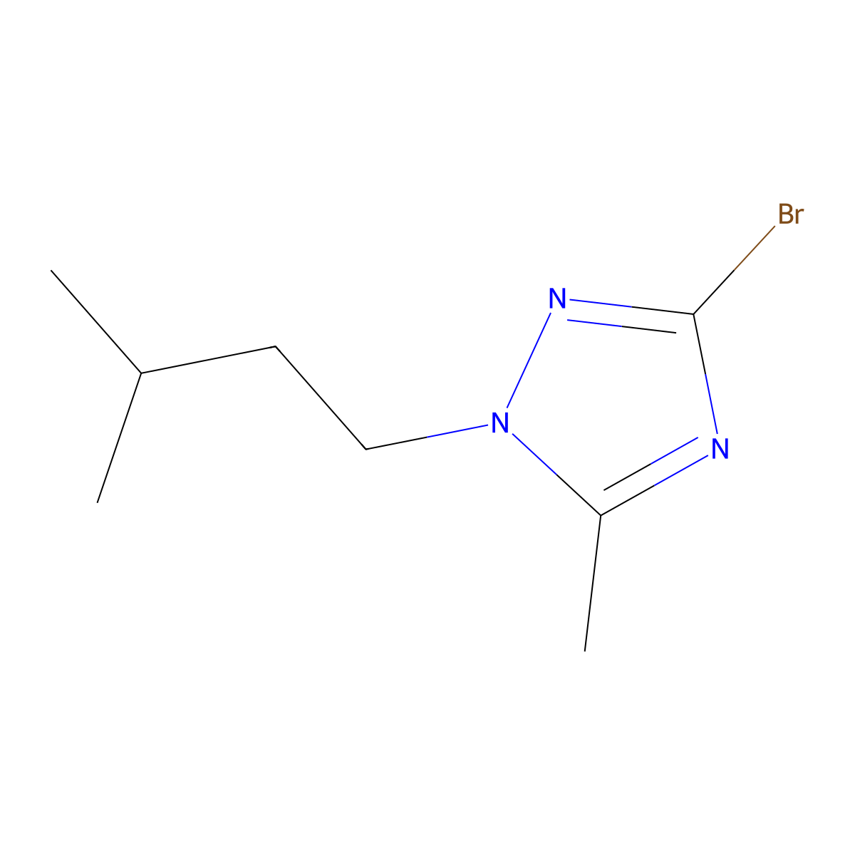 3-bromo-1-isopentyl-5-methyl-1H-1,2,4-triazole molecular structure, CAS 1322605-04-8
