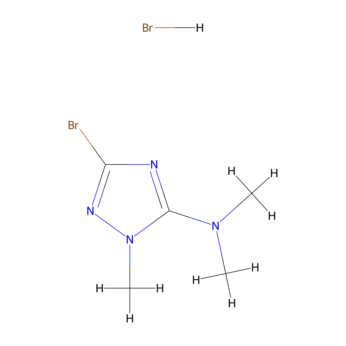 3-bromo-N,N,1-trimethyl-1H-1,2,4-triazol-5-amine hydrobromide molecular structure, CAS 1322605-05-9