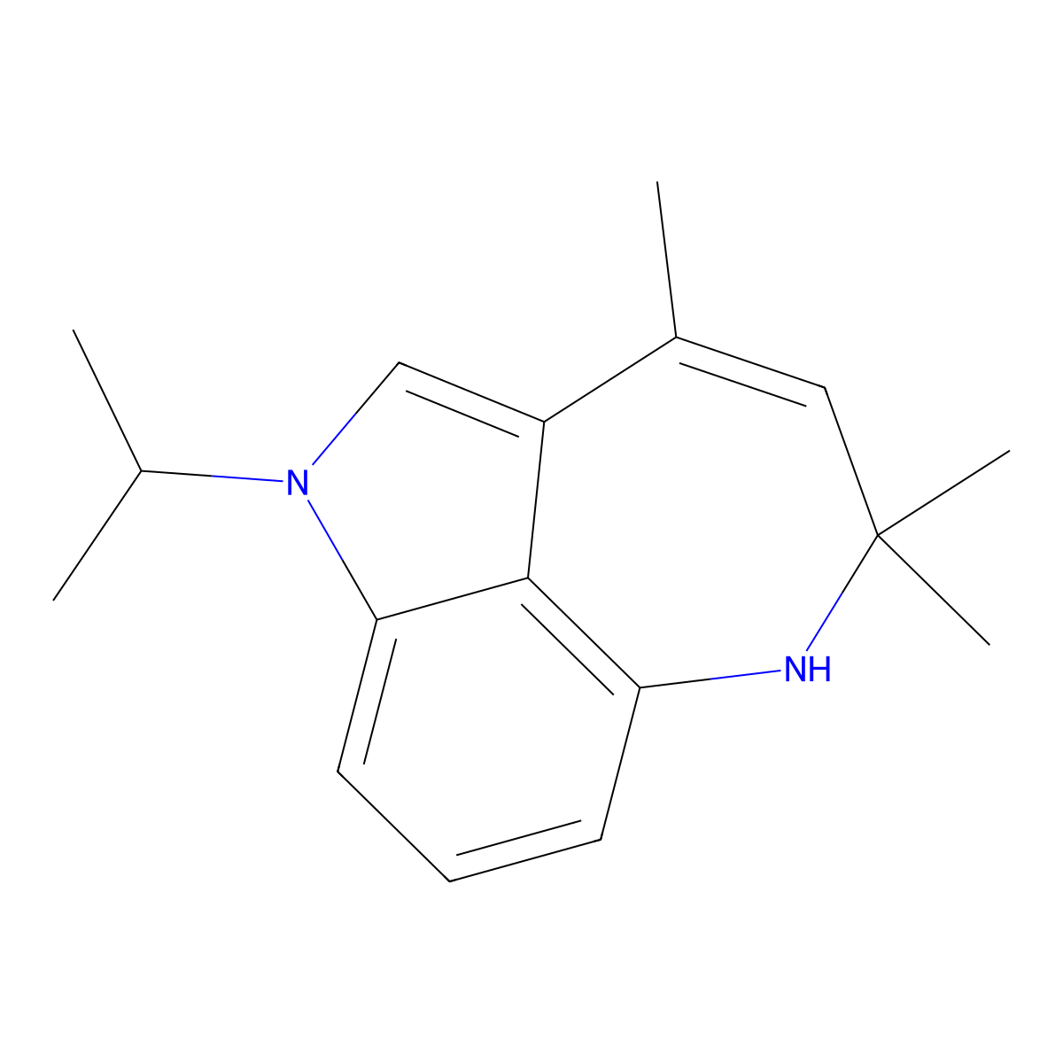 1-isopropyl-3,5,5-trimethyl-5,6-dihydro-1H-azepino[4,3,2-cd]indole molecular structure, CAS 1322605-07-1