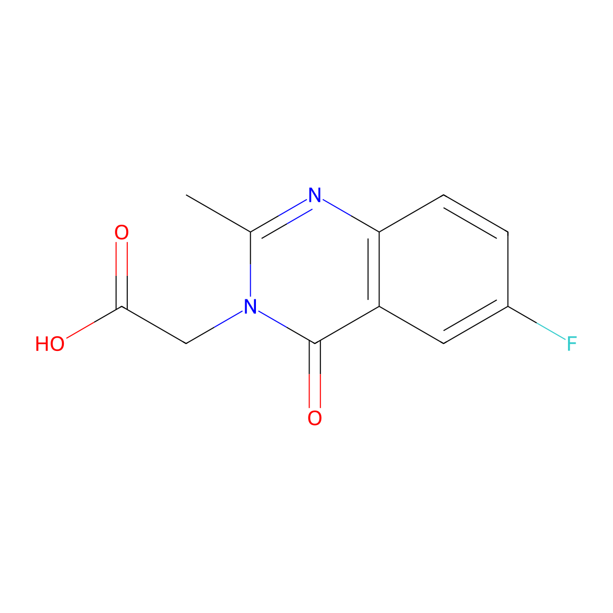 2-(6-fluoro-2-methyl-4-oxoquinazolin-3(4H)-yl)acetic acid molecular structure, CAS 1322605-08-2