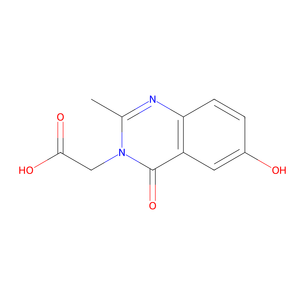 2-(6-Hydroxy-2-methyl-4-oxo-3,4-dihydroquinazolin-3-yl)acetic acid molecular structure, CAS 1322605-11-7