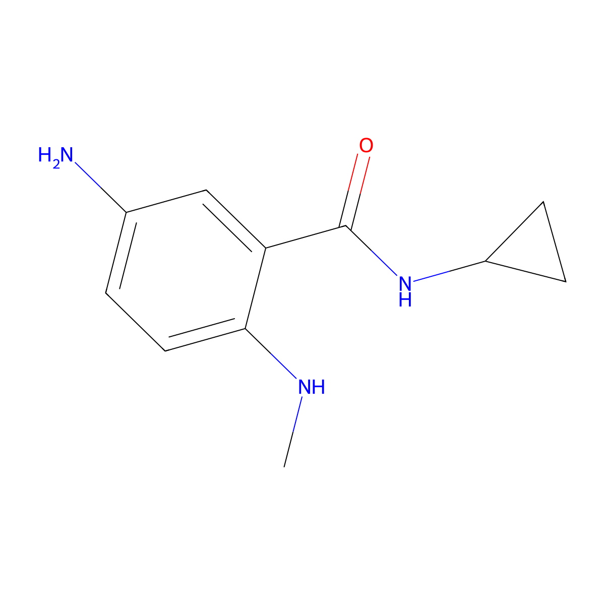 5-amino-N-cyclopropyl-2-(methylamino)benzamide molecular structure, CAS 1322605-14-0