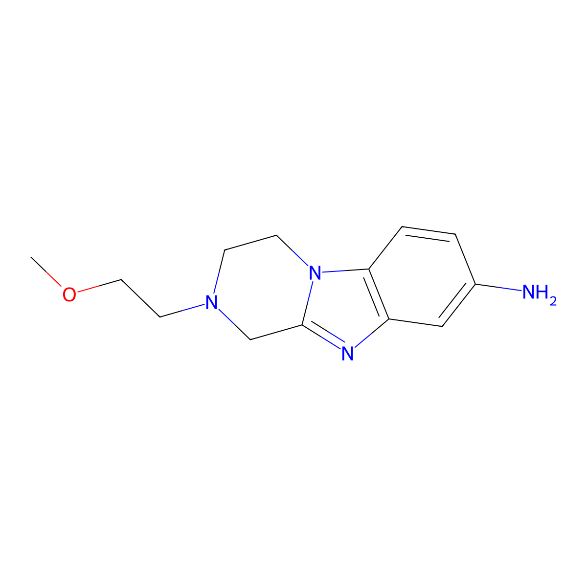 2-(2-Methoxyethyl)-1,2,3,4-tetrahydropyrazino[1,2-a]benzimidazol-8-amine molecular structure, CAS 1322605-16-2