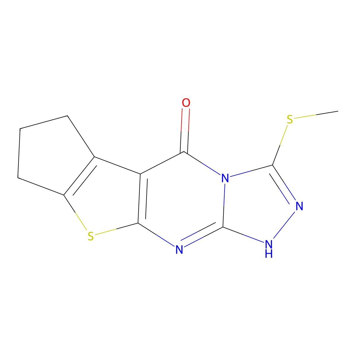 3-(methylthio)-7,8-dihydro-1H-cyclopenta[4,5]thieno[2,3-d][1,2,4]triazolo[4,3-a]pyrimidin-5(6H)-one molecular structure, CAS 1322605-18-4