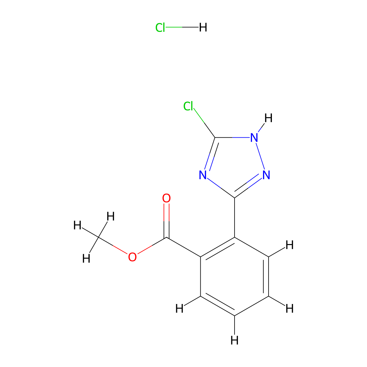 methyl 2-(5-chloro-1H-1,2,4-triazol-3-yl)benzoate hydrochloride molecular structure, CAS 1322605-19-5