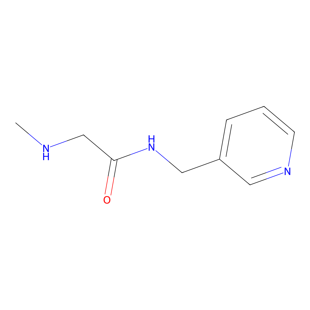 N~2~-methyl-N-(pyridin-3-ylmethyl)glycinamide molecular structure, CAS 1322605-20-8