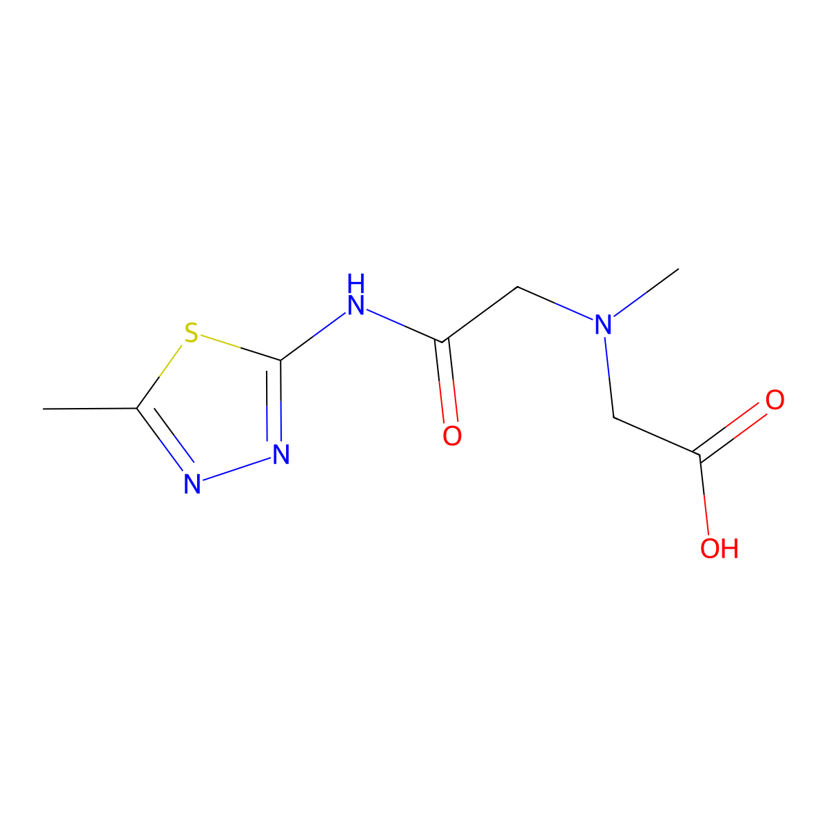 2-(Methyl(2-((5-methyl-1,3,4-thiadiazol-2-yl)amino)-2-oxoethyl)amino)acetic acid molecular structure, CAS 1322605-23-1