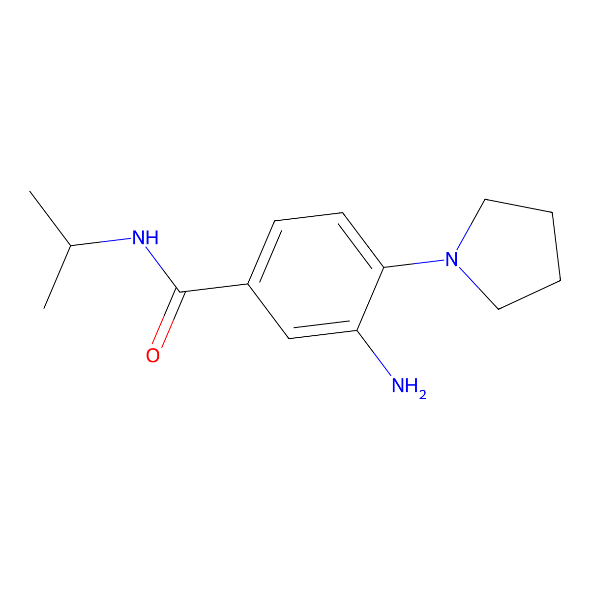 3-amino-N-isopropyl-4-(pyrrolidin-1-yl)benzamide molecular structure, CAS 1322605-24-2