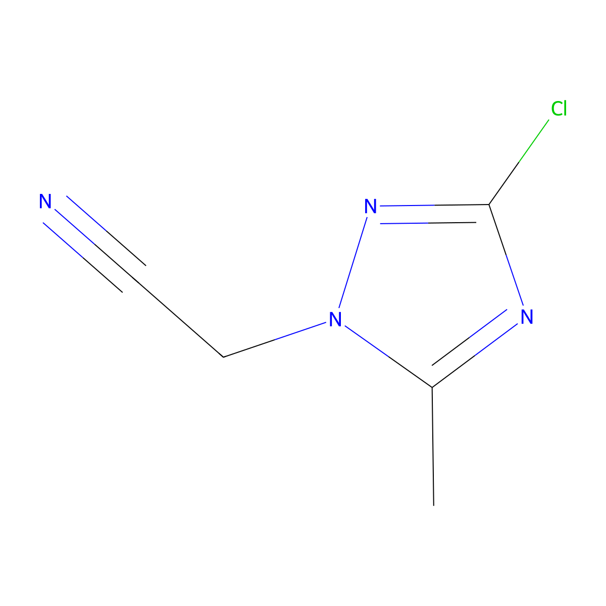 2-(3-chloro-5-methyl-1H-1,2,4-triazol-1-yl)acetonitrile molecular structure, CAS 1322605-27-5