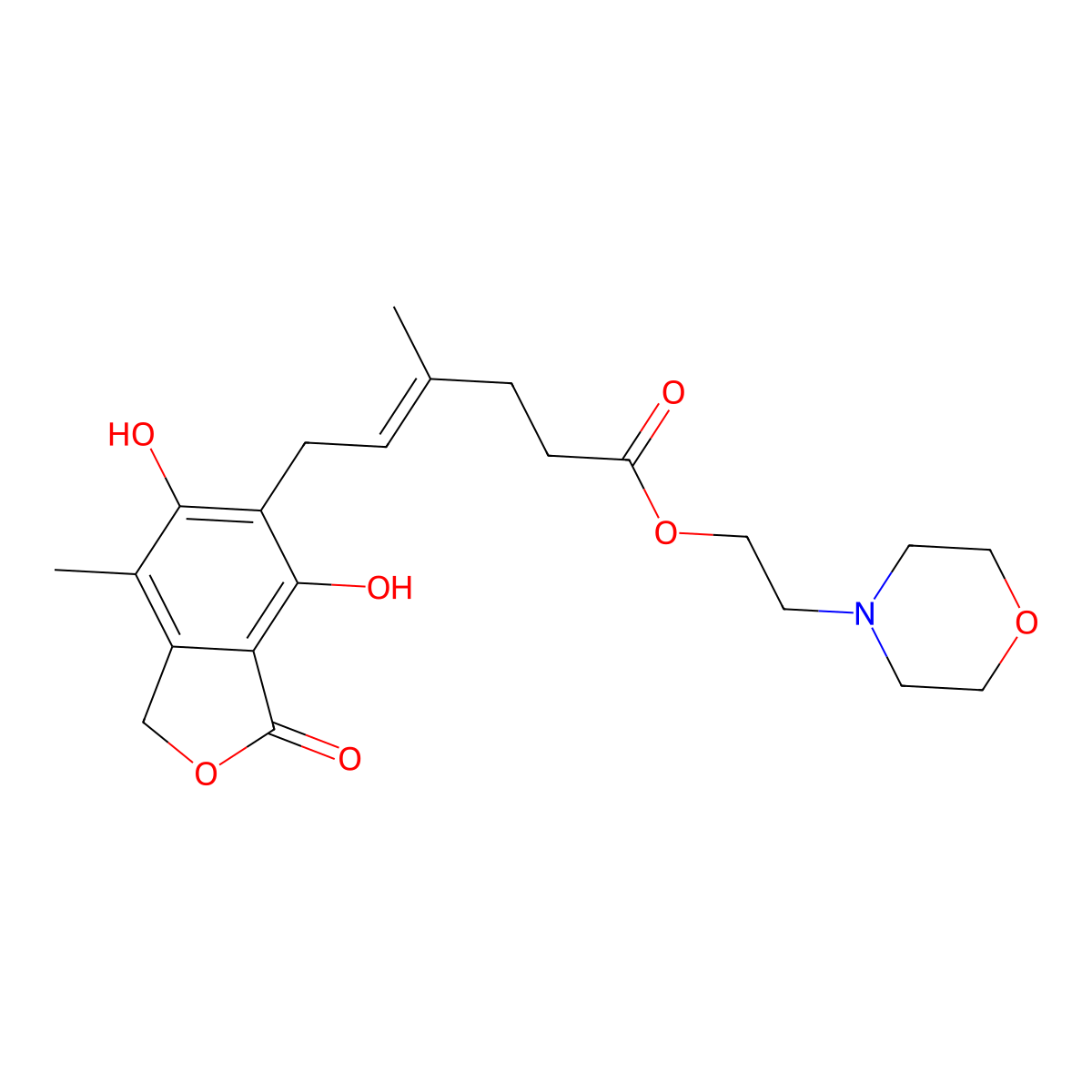 O-Desmethyl mycophenolate mofetil molecular structure, CAS 1322681-36-6