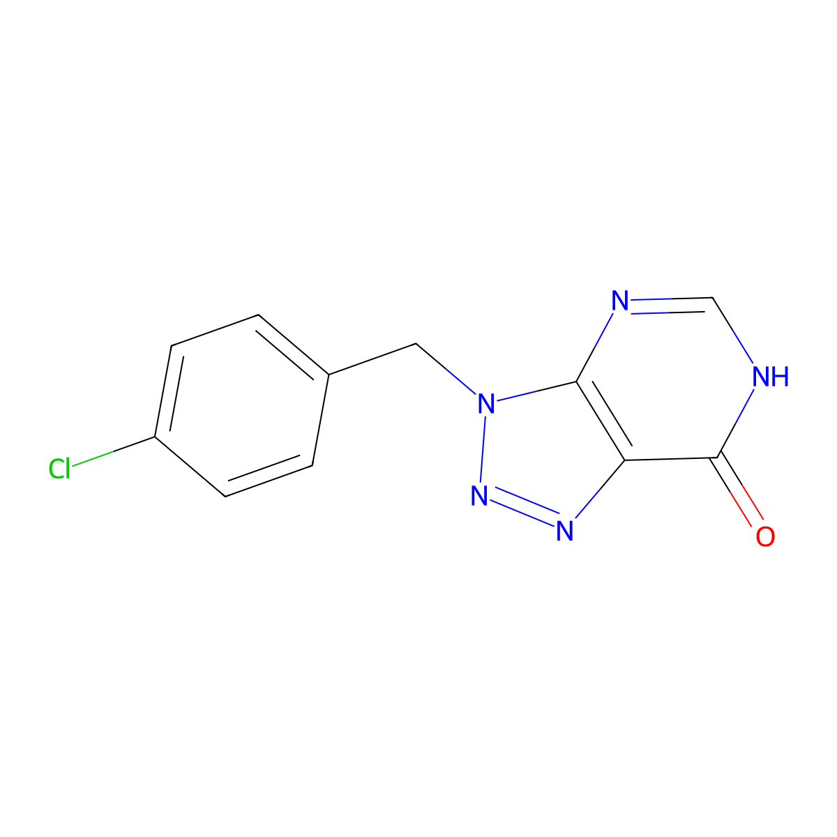 3-(4-chlorobenzyl)-3H-[1,2,3]triazolo[4,5-d]pyrimidin-7-ol molecular structure, CAS 132269-53-5