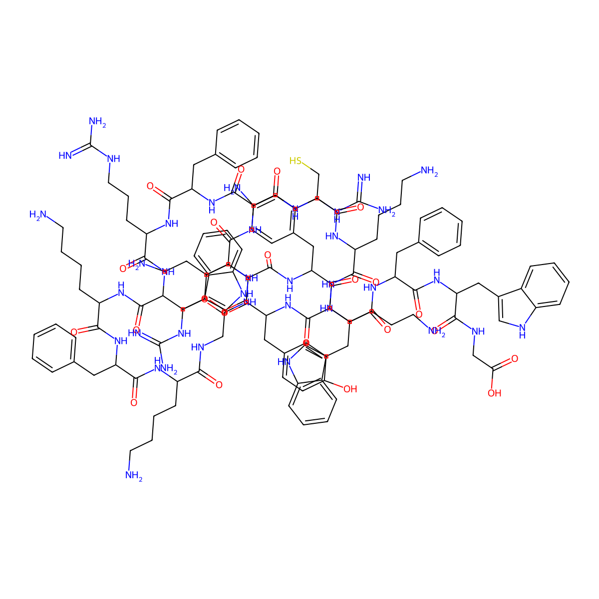 H-Gly-Cys-Lys-Lys-Tyr-Arg-Arg-Phe-Arg-Trp-Lys-Phe-Lys-Gly-Lys-Phe-Trp-Phe-Trp-Gly-OH molecular structure, CAS 1322711-38-5