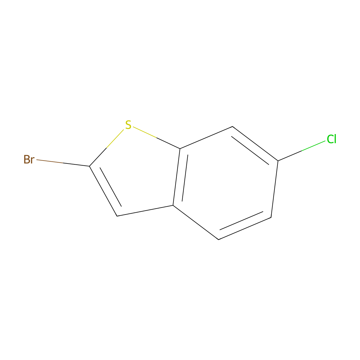 2-Bromo-6-chloro-1-benzothiophene molecular structure, CAS 1322718-91-1