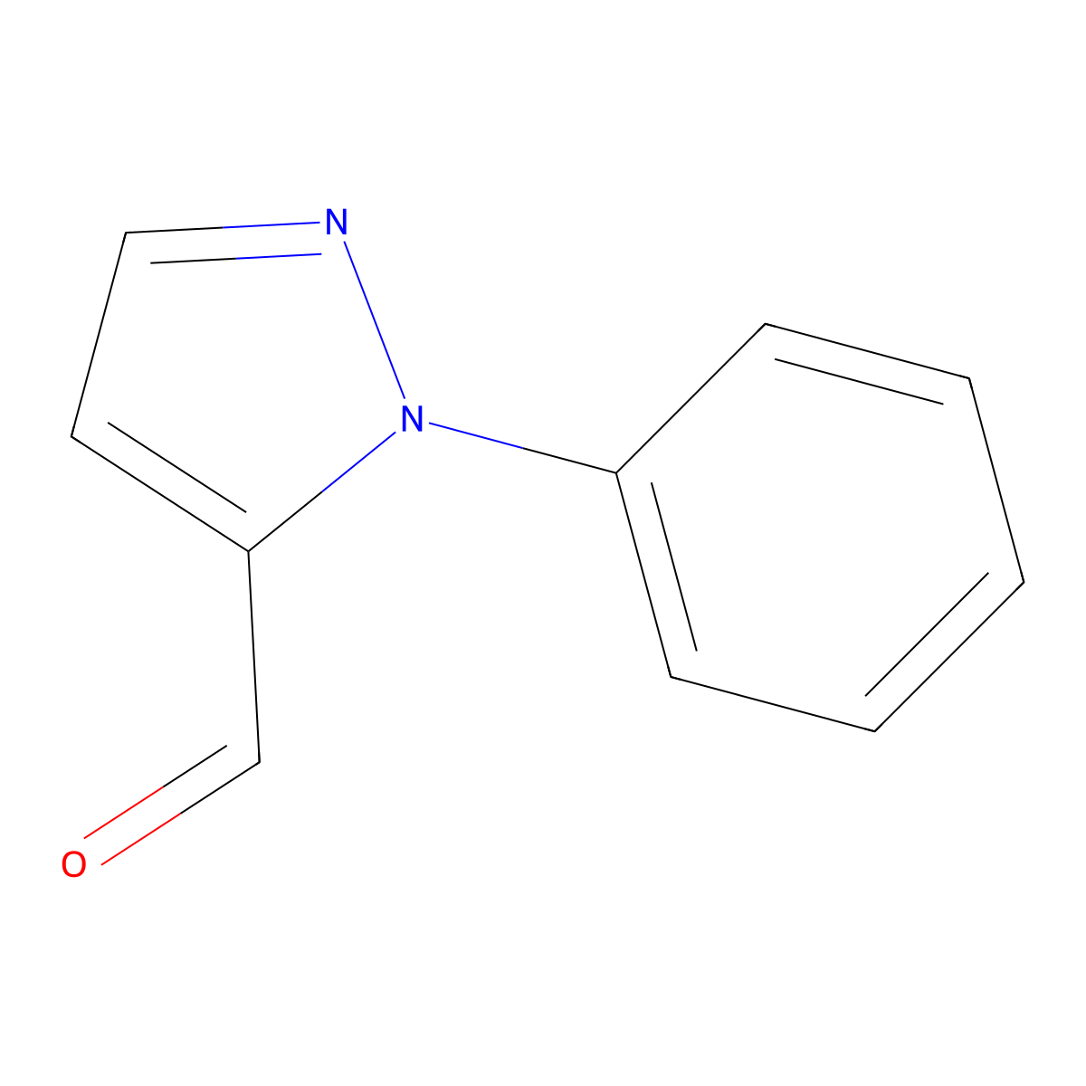 1-phenyl-1H-pyrazole-5-carbaldehyde molecular structure, CAS 132274-70-5