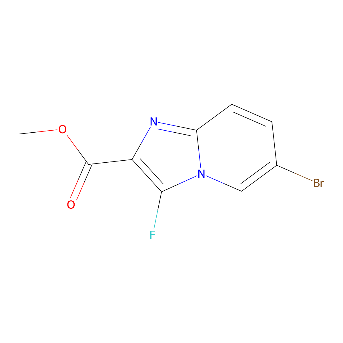 Methyl 6-bromo-3-fluoroimidazo[1,2-a]pyridine-2-carboxylate molecular structure, CAS 1322749-70-1
