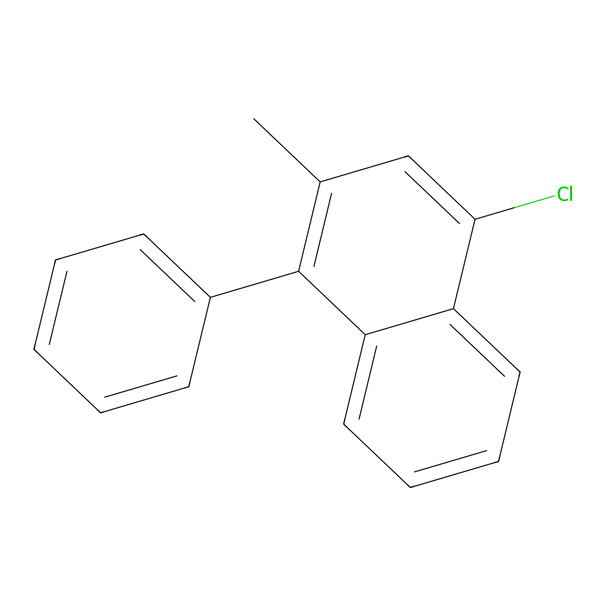 4-Chloro-2-methyl-1-phenylnaphthalene molecular structure, CAS 132277-10-2