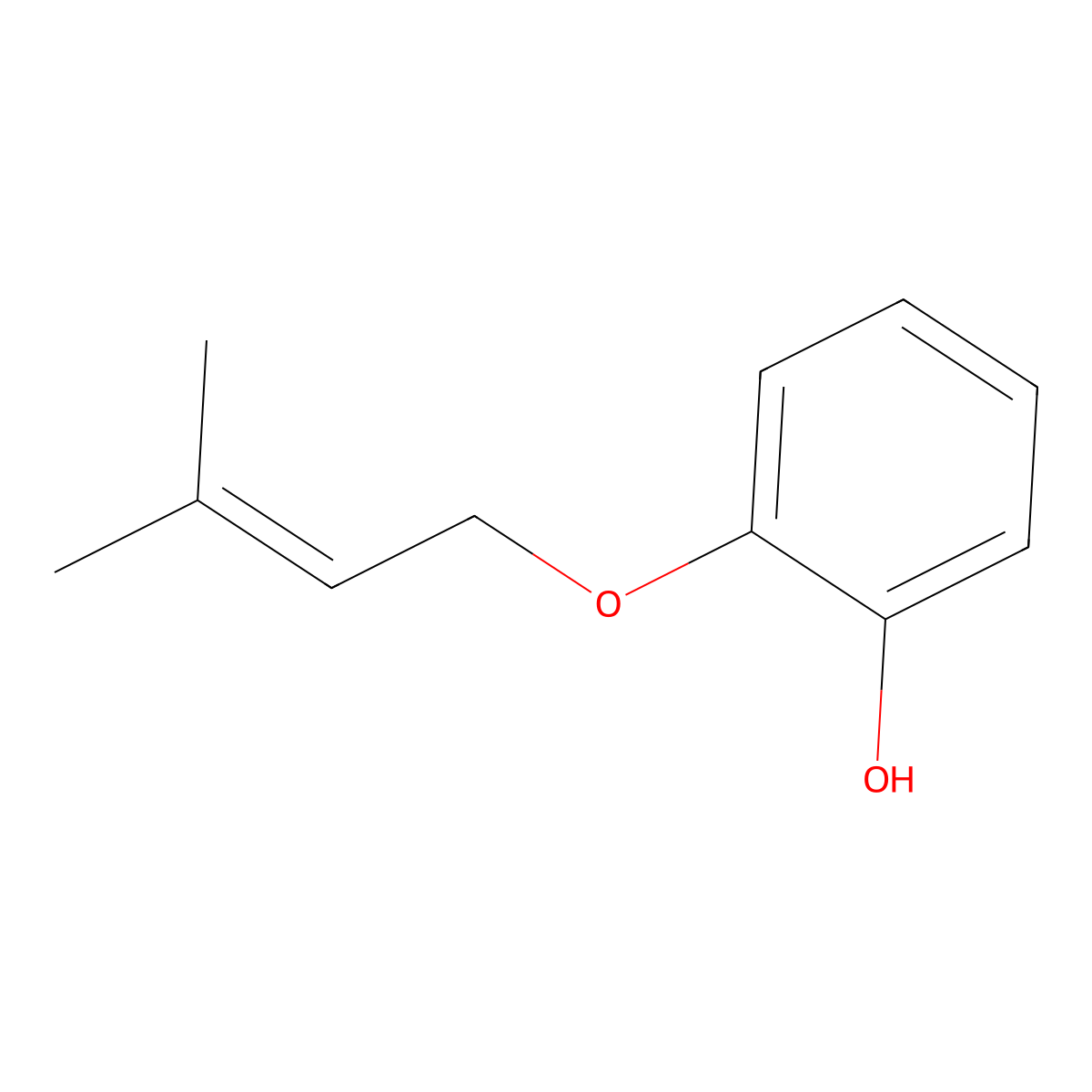 2-[(3-Methylbut-2-en-1-yl)oxy]phenol molecular structure, CAS 132277-33-9
