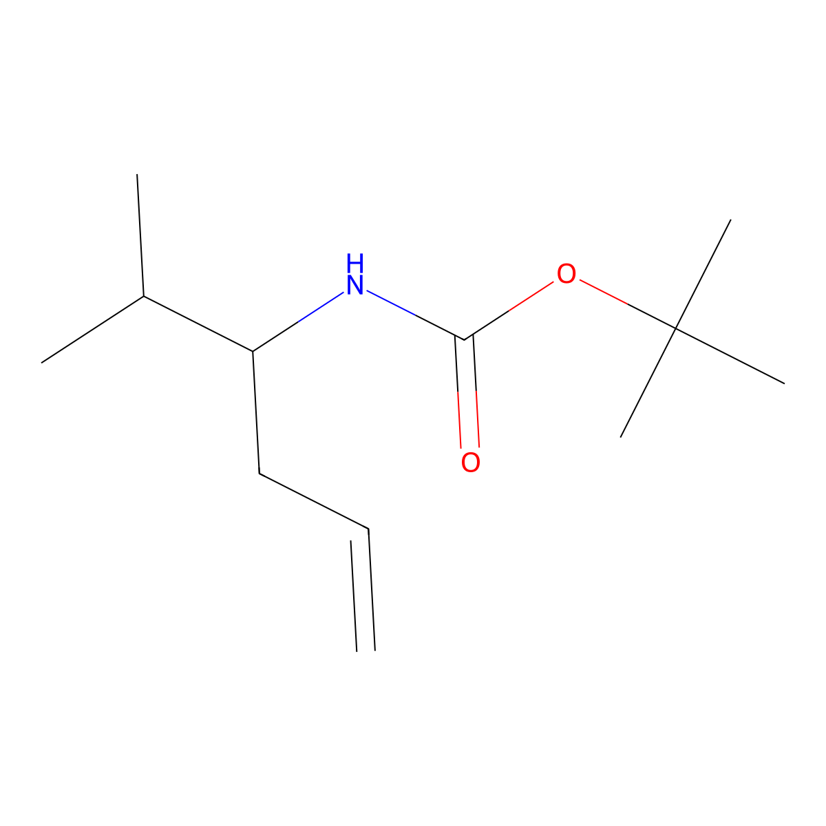 Tert-butyl (2-methylhex-5-en-3-yl)carbamate molecular structure, CAS 1322779-48-5