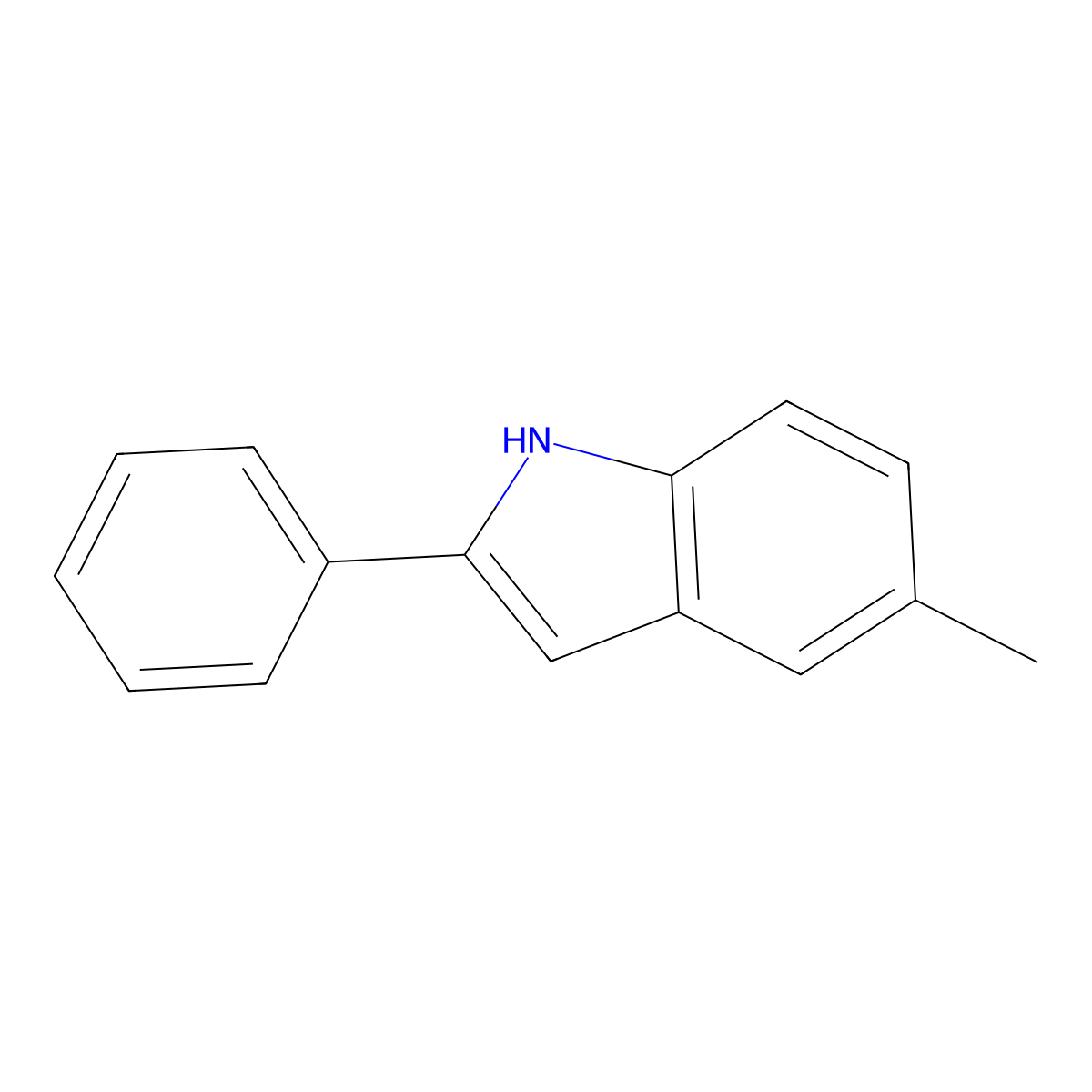 1H-Indole, 5-methyl-2-phenyl- molecular structure, CAS 13228-36-9
