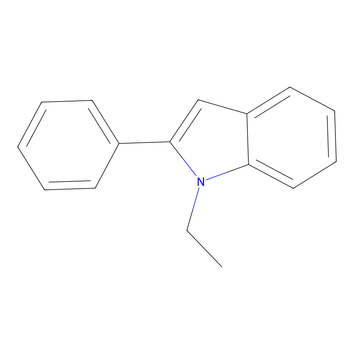 1-ethyl-2-phenyl-1H-indole molecular structure, CAS 13228-39-2
